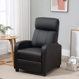 Portland Black PU Leather Massage Recliner Chair with Remote - Size: Single - Wilko - thumbnail 3