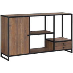 Baumhaus Ooki Single Door 2 Drawer Funky Open Console Table - Brown - Wilko - thumbnail 3