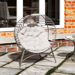 Outsunny Light Grey Egg Chair with Cushion - Size: 139 x 75 x 118cm - Wilko - thumbnail 5