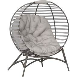 Outsunny Light Grey Egg Chair with Cushion - Size: 139 x 75 x 118cm - Wilko - thumbnail 3