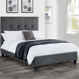 Julian Bowen Sorrento Double Slate Grey Linen High Headboard - Cream - Wilko - thumbnail 1