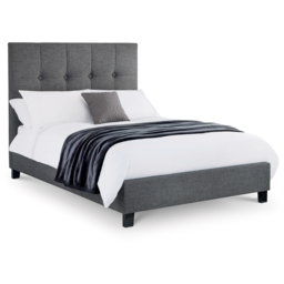 Julian Bowen Sorrento Double Slate Grey Linen High Headboard - Cream - Wilko - thumbnail 3