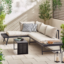 Furniturebox Cancun Grey Metal 2 Seater Outdoor Lounge Set - Wilko - thumbnail 1