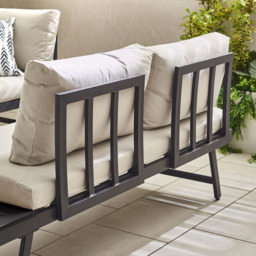 Furniturebox Cancun Grey Metal 2 Seater Outdoor Lounge Set - Wilko - thumbnail 4