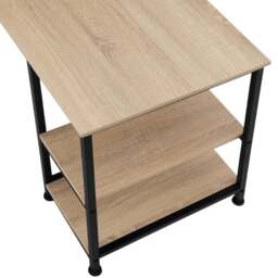 tectake Hamilton 2 Shelf Light Wood Oak Sonoma L Shaped Desk - Size: 75.5 x 138 x 138cm - Brown - Wilko - thumbnail 4