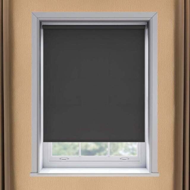 New Edge Blinds Thermal Blackout Roller Blind Black 165cm - Size: W 165cm x D 170cm - Wilko - image 1