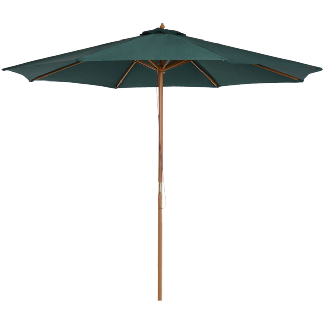 Outsunny Dark Green Wooden Rope Pully Parasol 3m - Wilko - image 1