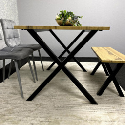 Kosy Koala 4 Seater Wood and Velvet Dining Bench Set Brown and Grey - Multi - Wilko - thumbnail 4