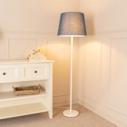 ValueLights Charlie Navy Tapered Shade White Floor Lamp and Bulb - Size: 148 x 45 x 45cm - Wilko - thumbnail 3