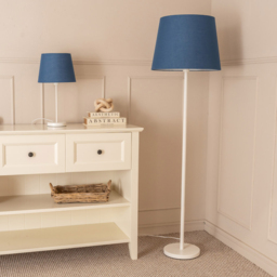 ValueLights Charlie Navy Tapered Shade White Floor Lamp and Bulb - Size: 148 x 45 x 45cm - Wilko - thumbnail 4