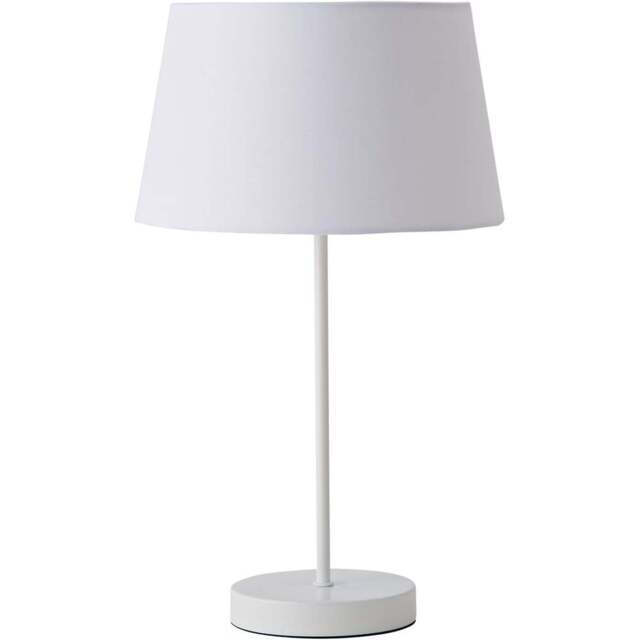 ValueLights Charlie Tapered Shade White Table Lamp and Bulb - Size: 43 x 25 x 25cm - Wilko - image 1