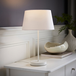ValueLights Charlie Tapered Shade White Table Lamp and Bulb - Size: 43 x 25 x 25cm - Wilko - thumbnail 7