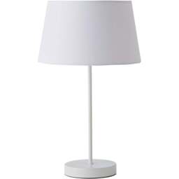 ValueLights Charlie Tapered Shade White Table Lamp and Bulb - Size: 43 x 25 x 25cm - Wilko - thumbnail 1