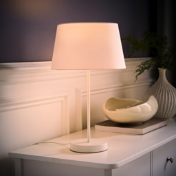 ValueLights Charlie Tapered Shade White Table Lamp and Bulb - Size: 43 x 25 x 25cm - Wilko - thumbnail 3