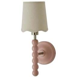 ValueLights Scallop Shade Rose Pink Bobbin LED Wall Light with Bulb 2 Pack - Size: 35 x 12 x 16cm - Wilko
