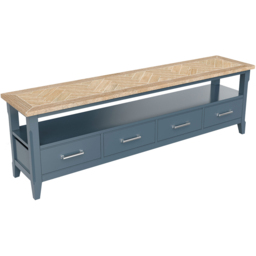 Baumhaus Signature 4 Drawer Single Shelf Blue Large Widescreen Television Cabinet - Wilko - thumbnail 3