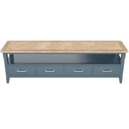 Baumhaus Signature 4 Drawer Single Shelf Blue Large Widescreen Television Cabinet - Wilko - thumbnail 4