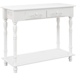 HOMCOM 2 Drawer White Wooden Console Table - Size: 705.0 x 33.0 x 84.0cm - Wilko - thumbnail 3