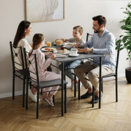 Vida Designs Roslyn 4 Seater Dining Set Concrete Grey - Wilko - thumbnail 5