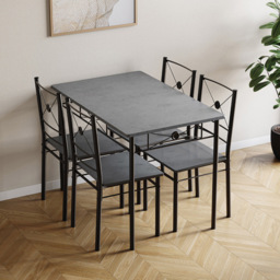 Vida Designs Roslyn 4 Seater Dining Set Concrete Grey - Wilko - thumbnail 3