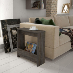 Decortie Simpi Single Shelf Dark Coffee Modern Side End Table - Size: 60 x 55 x 20cm - Brown - Wilko - thumbnail 5