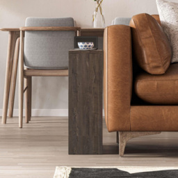 Decortie Simpi Single Shelf Dark Coffee Modern Side End Table - Size: 60 x 55 x 20cm - Brown - Wilko - thumbnail 6