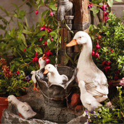 Garden Gear Duck Fountain - Size: 59 x 40 x 30cm - Multi - Wilko - thumbnail 4