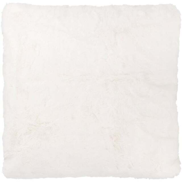 Divante White Rabbit Faux Fur Square Cushion 55cm - Size: 55 x 55cm - Wilko - image 1