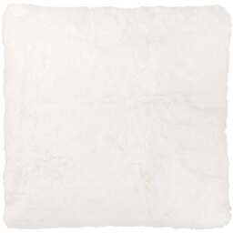 Divante White Rabbit Faux Fur Square Cushion 55cm - Size: 55 x 55cm - Wilko