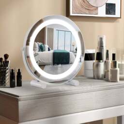 Costway White 3 Colour LED Light Up Round Mirror 30cm - Wilko - thumbnail 5