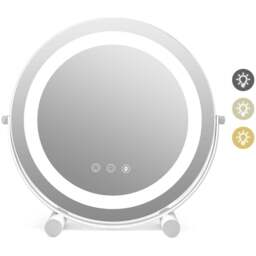 Costway White 3 Colour LED Light Up Round Mirror 30cm - Wilko - thumbnail 4