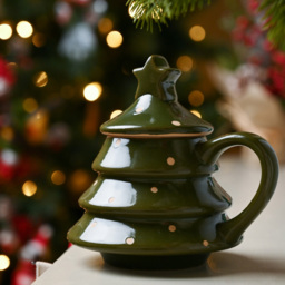 The Seasonal Gift Co. Christmas Tree Green Mug with Lid - Size: 15.5 x 15 x 13cm - Wilko - thumbnail 3