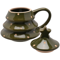 The Seasonal Gift Co. Christmas Tree Green Mug with Lid - Size: 15.5 x 15 x 13cm - Wilko - thumbnail 4