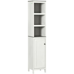 Kleankin Single Door White Tall Floor Cabinet - Size: 32 x 30 x 161cm - Wilko - thumbnail 3