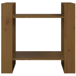 vidaXL 2 Shelf Honey Brown Solid Pine Wood Bookcase - Size: 57 x 60 x 35cm - Wilko - thumbnail 4