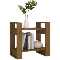 vidaXL 2 Shelf Honey Brown Solid Pine Wood Bookcase - Size: 57 x 60 x 35cm - Wilko - thumbnail 6