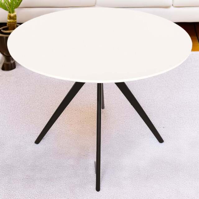 Core Products Aspen 4 Seater Round Dining Table White - Size: 100 x 100 x 75cm - Wilko - image 1