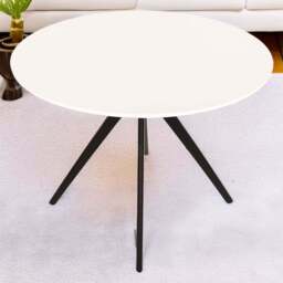 Core Products Aspen 4 Seater Round Dining Table White - Size: 100 x 100 x 75cm - Wilko - thumbnail 1