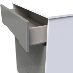 Crowndale Monaco 4 Drawer Grey Gloss and White Deep Chest of Drawers Ready Assembled - Grey Gloss & White - Wilko - thumbnail 7