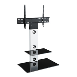 AVF Lesina Satin White and Black Glass Pedestal TV Unit - Size: 44.7 x 70 x 117.7cm - Multi - Wilko - thumbnail 3