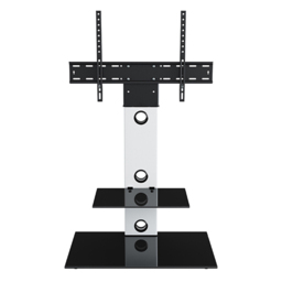 AVF Lesina Satin White and Black Glass Pedestal TV Unit - Size: 44.7 x 70 x 117.7cm - Multi - Wilko - thumbnail 5