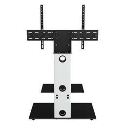 AVF Lesina Satin White and Black Glass Pedestal TV Unit - Size: 44.7 x 70 x 117.7cm - Multi - Wilko - thumbnail 6