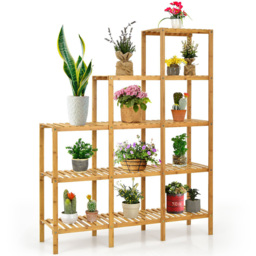 Costway 5 Tier Natural Bamboo Plant Stand - Size: 148 x 35 x 12cm - Cream - Wilko - thumbnail 5