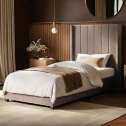 Flair Tiggy Single Beige Velvet Ottoman Bed - Cream - Wilko - thumbnail 1