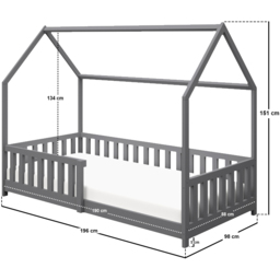 Flair Explorer Single Grey Playhouse Bed Frame with Rails - Wilko - thumbnail 7
