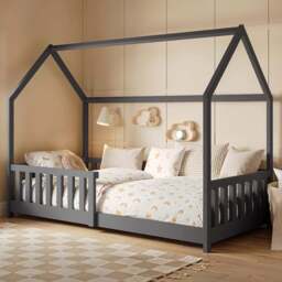 Flair Explorer Single Grey Playhouse Bed Frame with Rails - Wilko