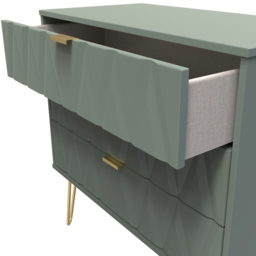 Crowndale Diamond 3 Drawer Reed Green Chest of Drawers - Wilko - thumbnail 7
