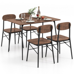 Costway 4 Seater Dining Set Rustic Brown - Wilko - thumbnail 4