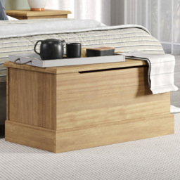 Core Products Cotswold Pine Ottoman Storage Trunk - Size: 47 x 91 x 46cm - Brown - Wilko
