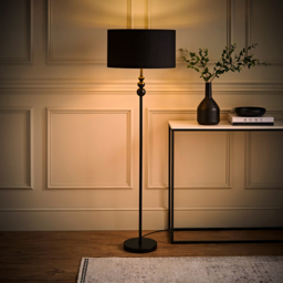 ValueLights Marissa Black and Gold Shade Black Ball LED Floor Lamp - Size: 145 x 45 x 45cm - Wilko - thumbnail 7
